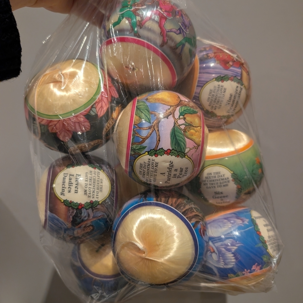 Vintage Christmas Ornaments 12 Days Of Christmas (One Missing) 11 Ornaments